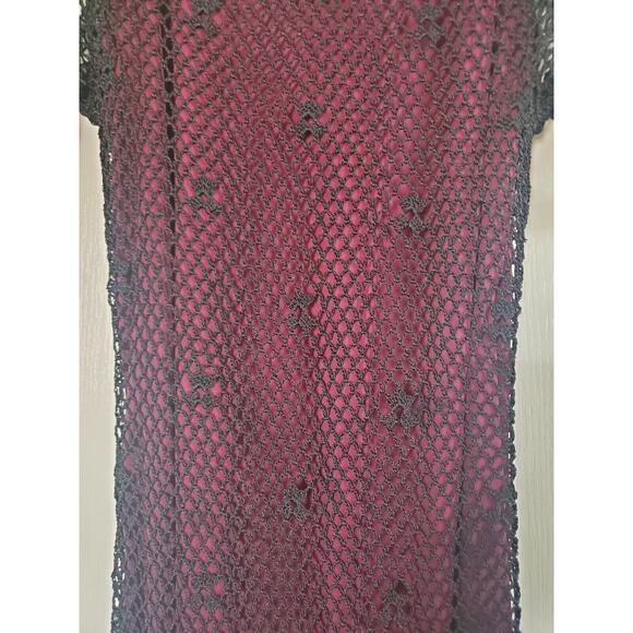 Kroshetta By Papillon Handmade Witchy Crochet Beaded Fringe Midi Dress Sz Medium - Picture 10 of 12